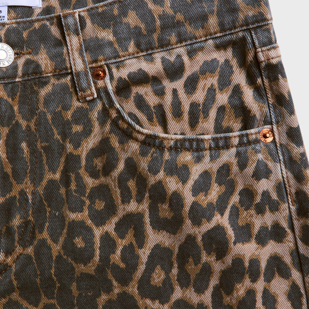 ReDone Mid Rise Blondie Crop Jean - Leopard