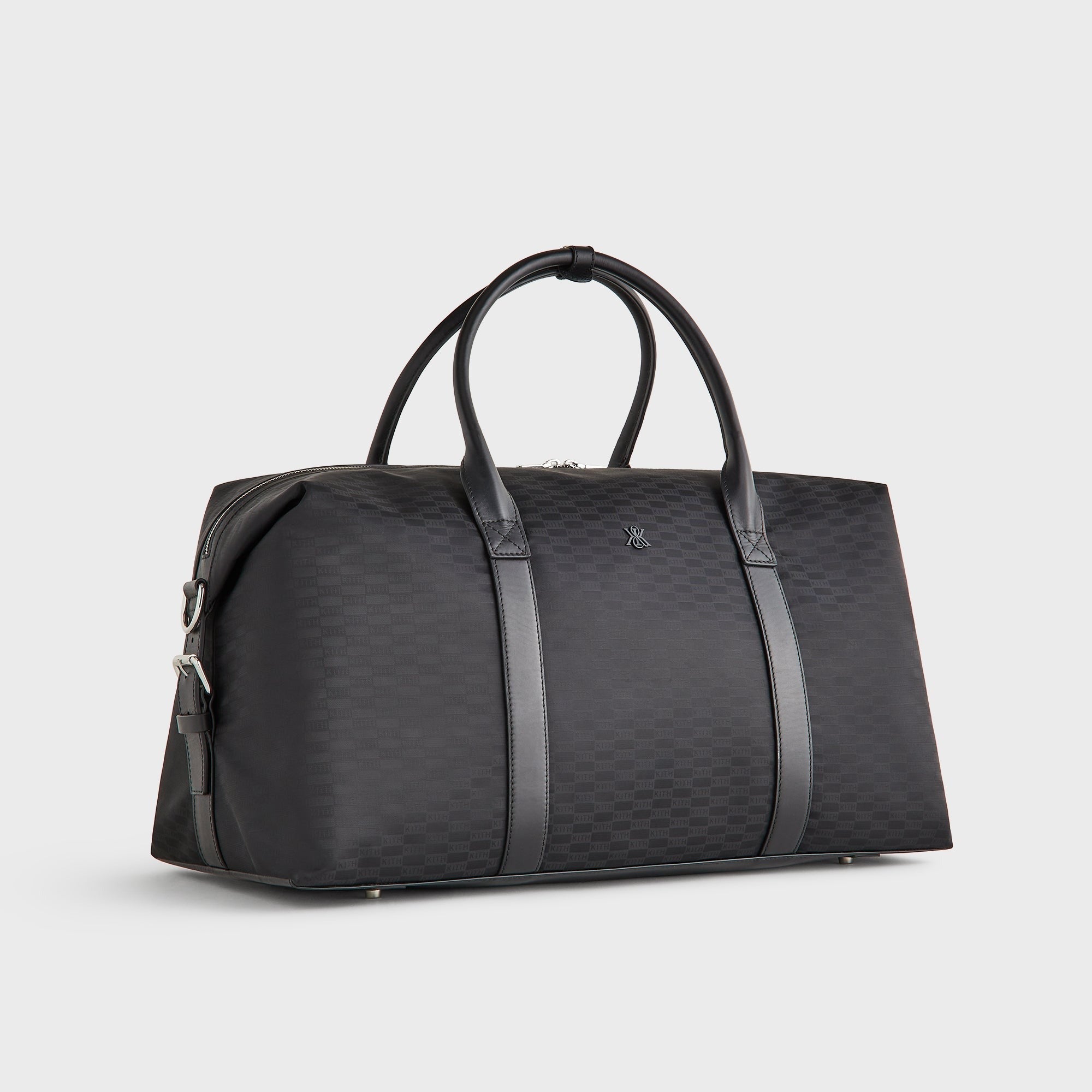 Kith Monogram Nylon Leather Duffle Bag - Black