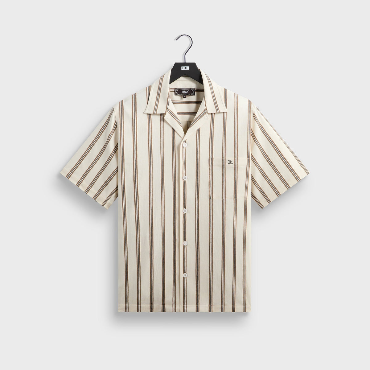 Kith Textured Stripe Thompson Camp Collar Shirt - Sandalwood