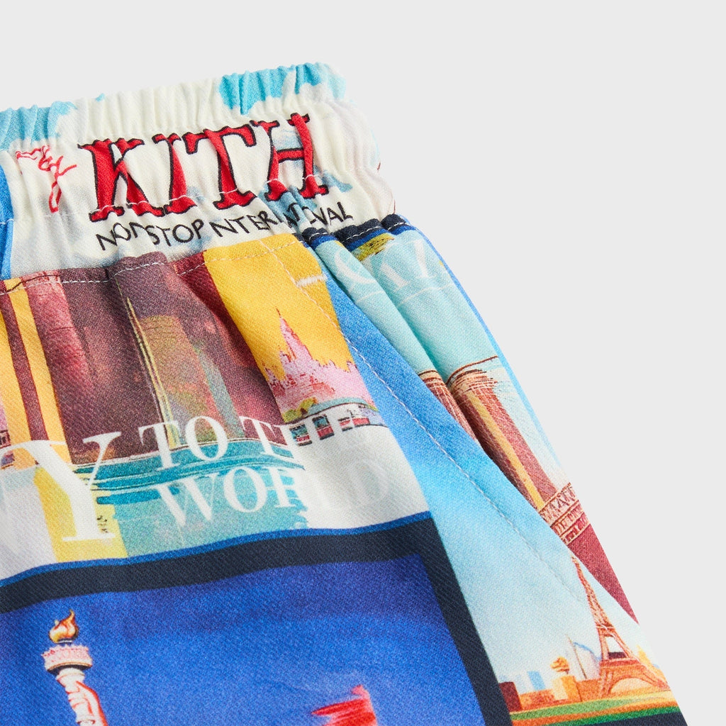 Kith Kids World Travel Printed Thompson Camp Short - Nocturnal