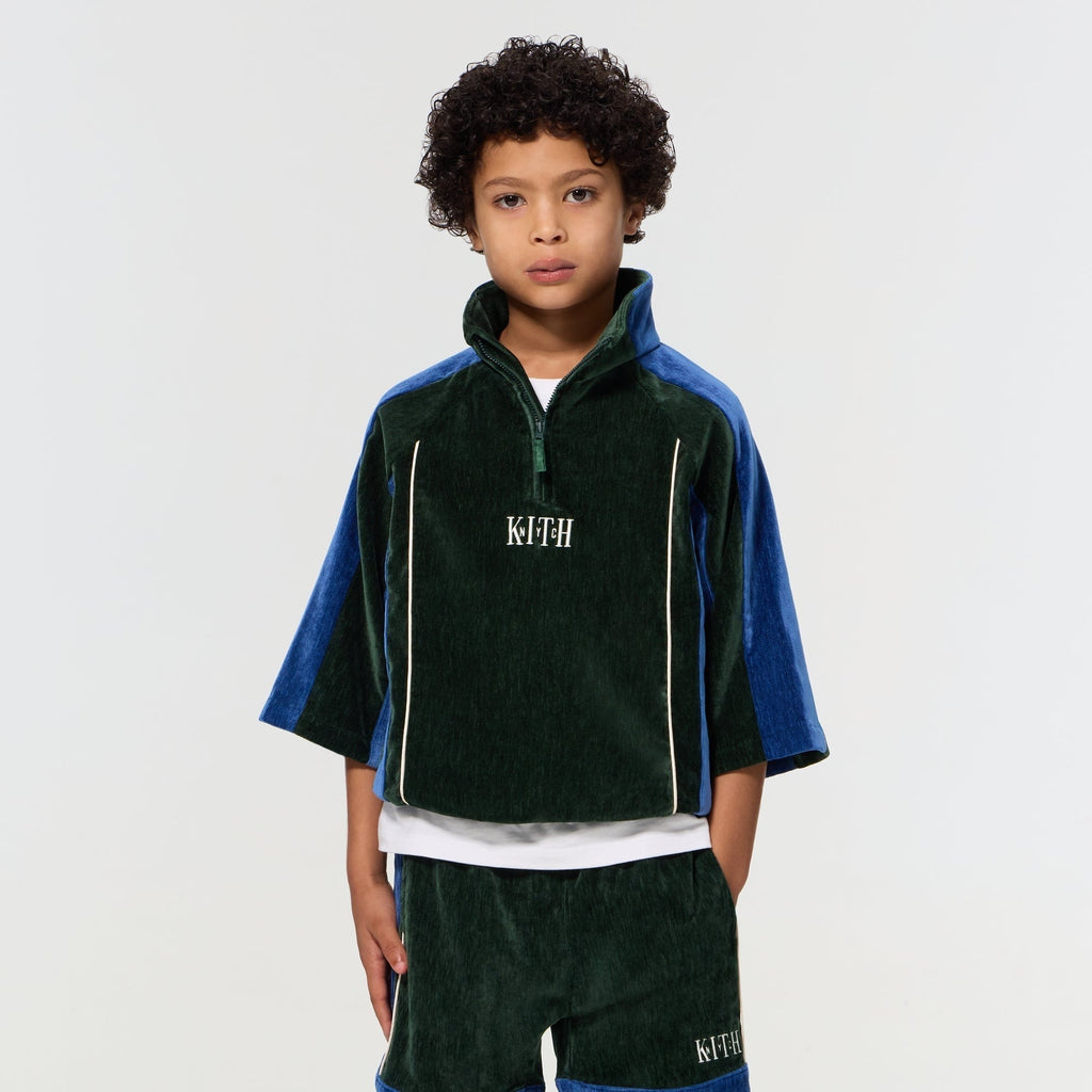 Kith Kids Velour Paneled Linden Quarter Zip - Stadium - PH