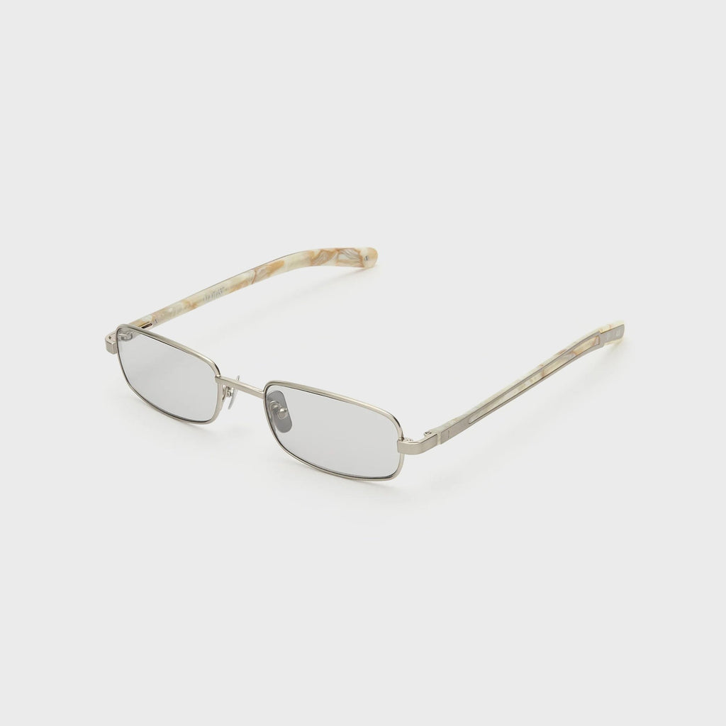 Flatlist Sting Sunglasses - Brushed Silver / Carrara Fantasy / Light Grey