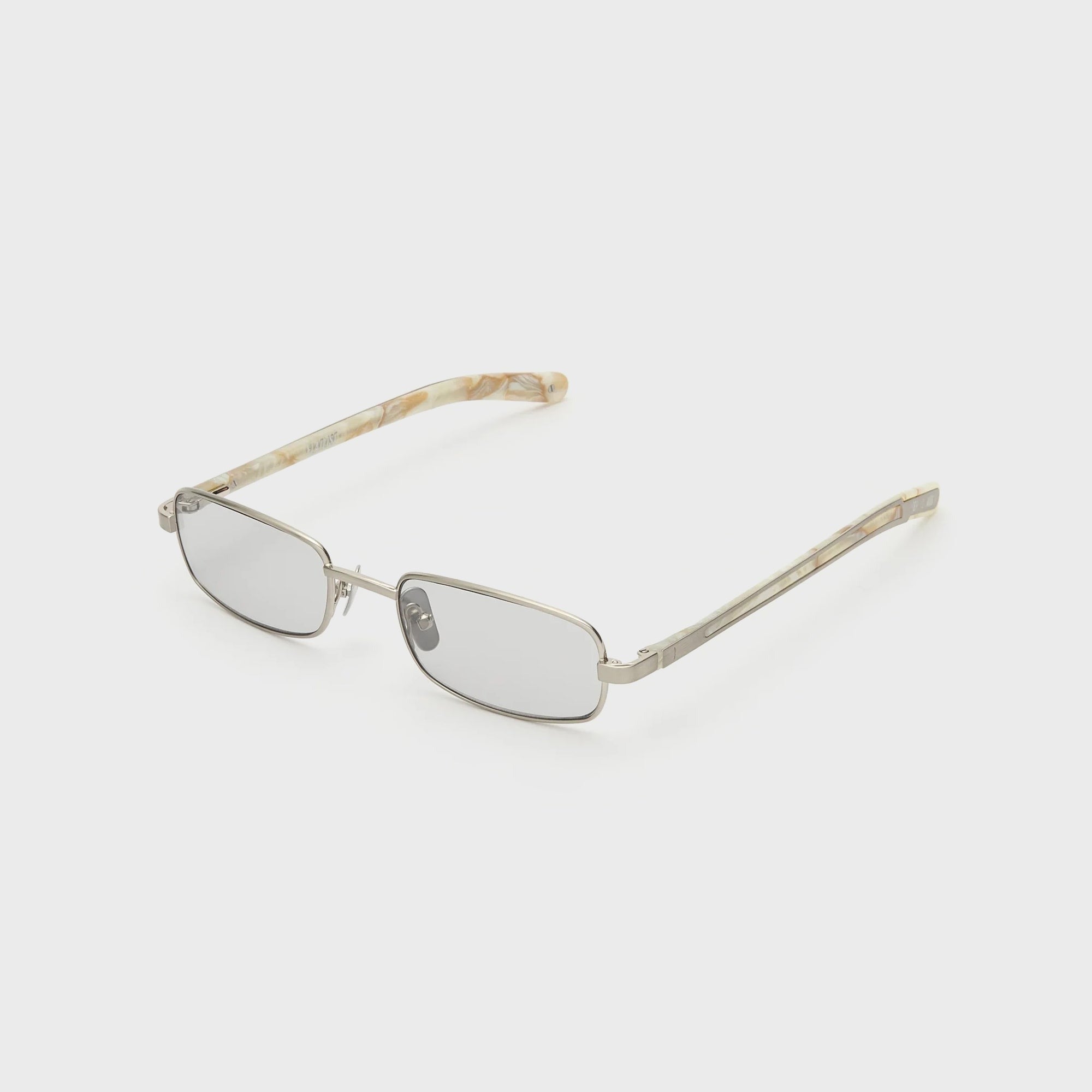 Flatlist Sting Sunglasses - Brushed Silver / Carrara Fantasy / Light Grey