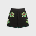 Casablanca Glitch Orchid Embroidered Crochet Short - Black