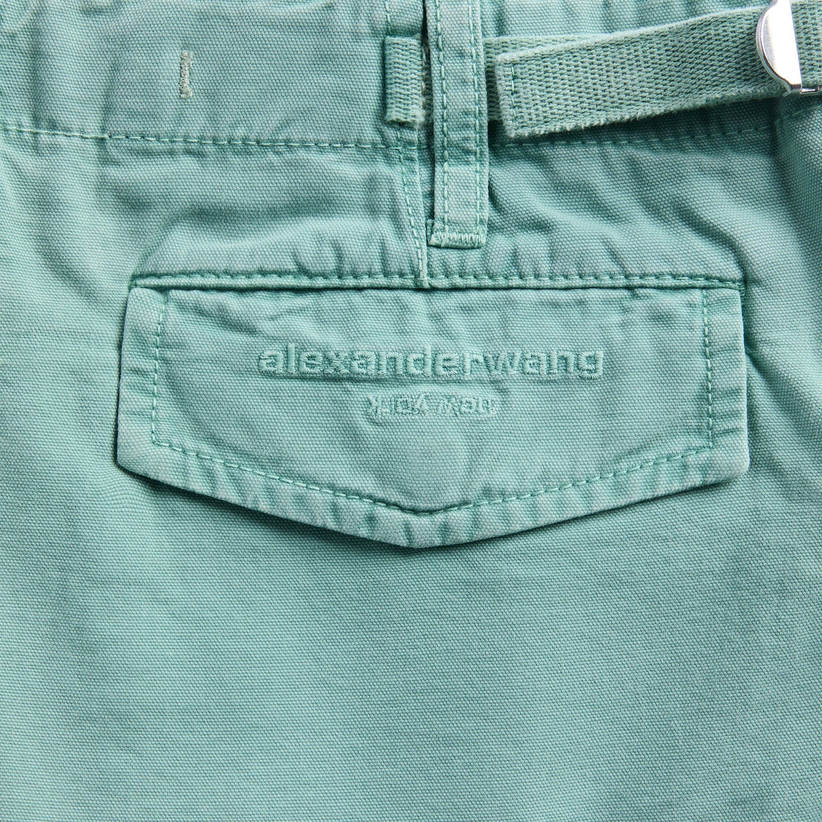 Alexander Wang Cargo Mini Skirt With Boxer Waistband - Washed Green Bay