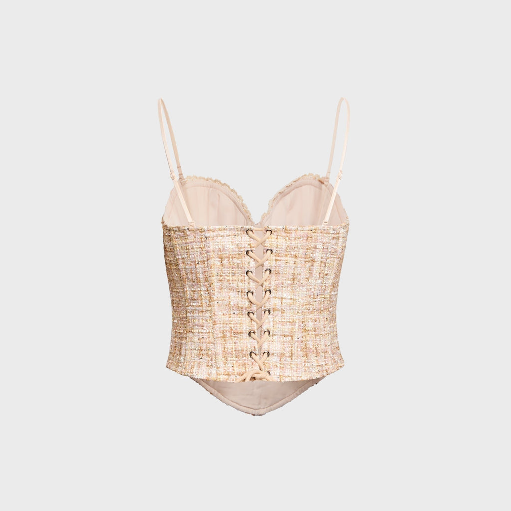 GUIZIO Genevieve Lace Trim Bustier - Rose Mist