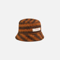 Marni Bucket Hat with Logo Label - Stripe Carrot