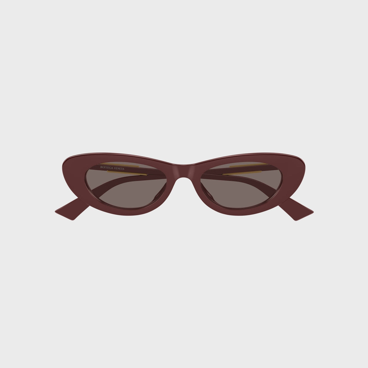 Bottega Veneta Snap Oval Sunglasses - Burgundy / Brown