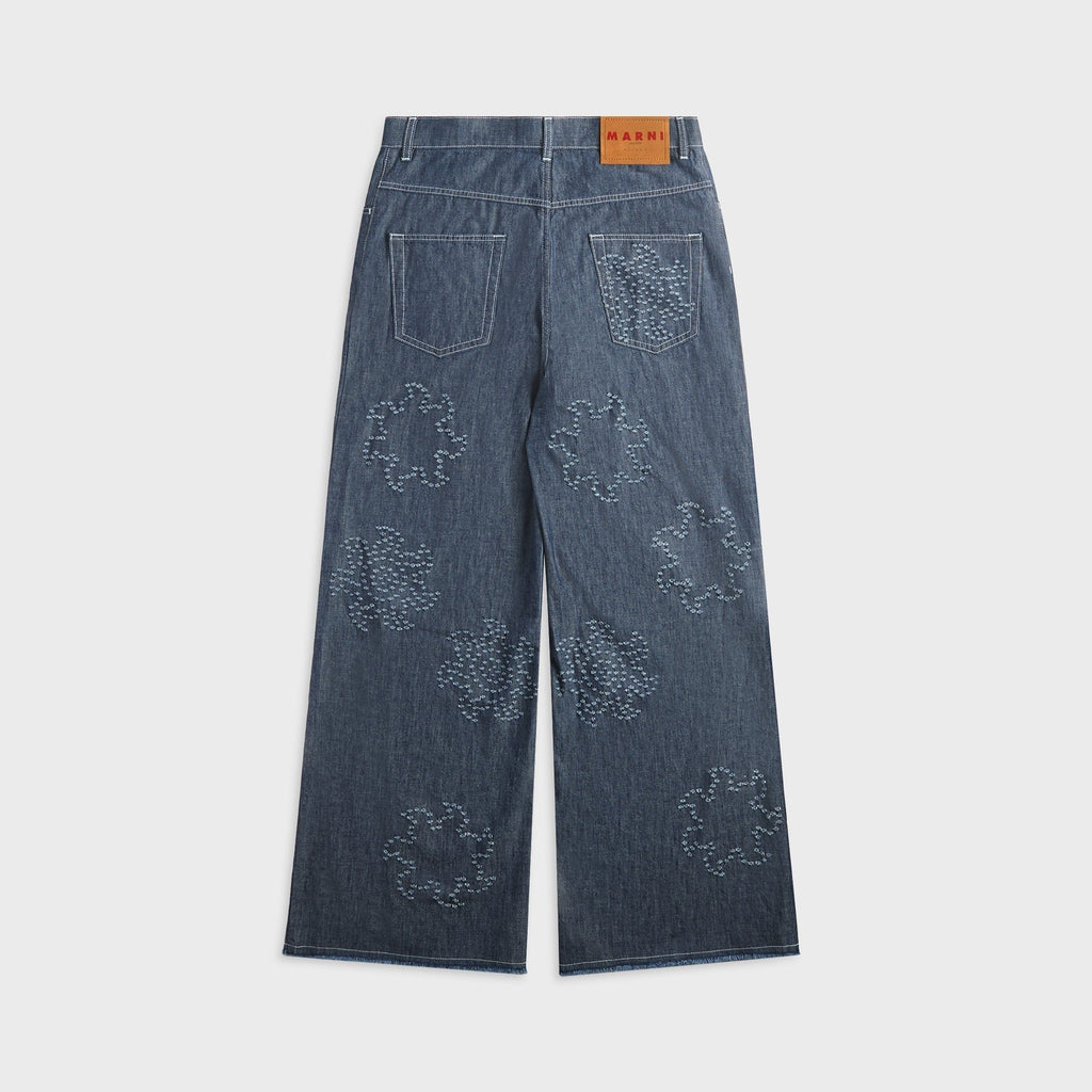 Marni Embroidered Trousers - Orion Blue
