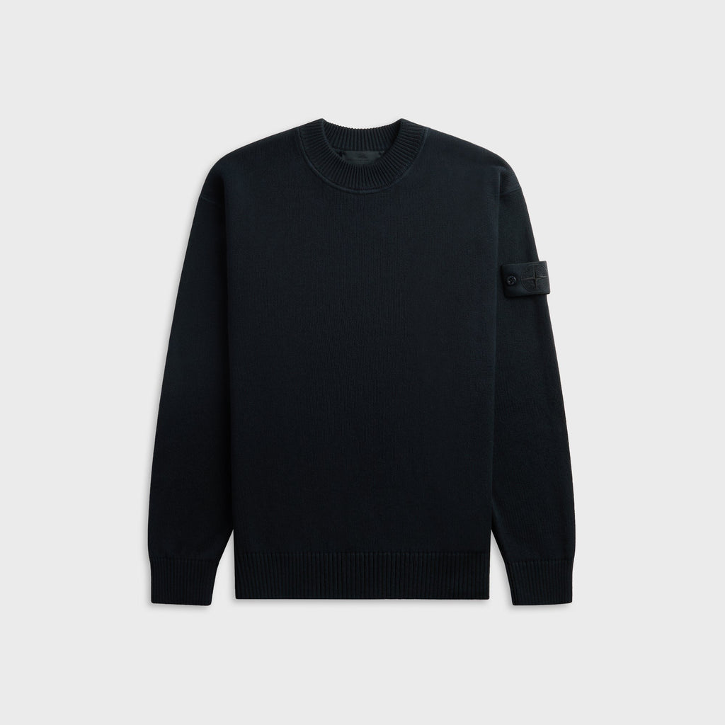 Stone Island Cotton Cashmere_S.I. Ghost Crewneck Jumper - Navy Blue