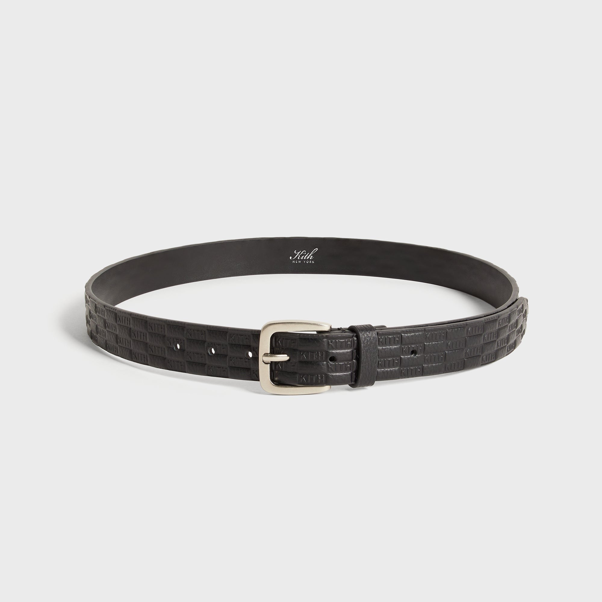 Kith Monogram Tumbled Leather Belt - Black