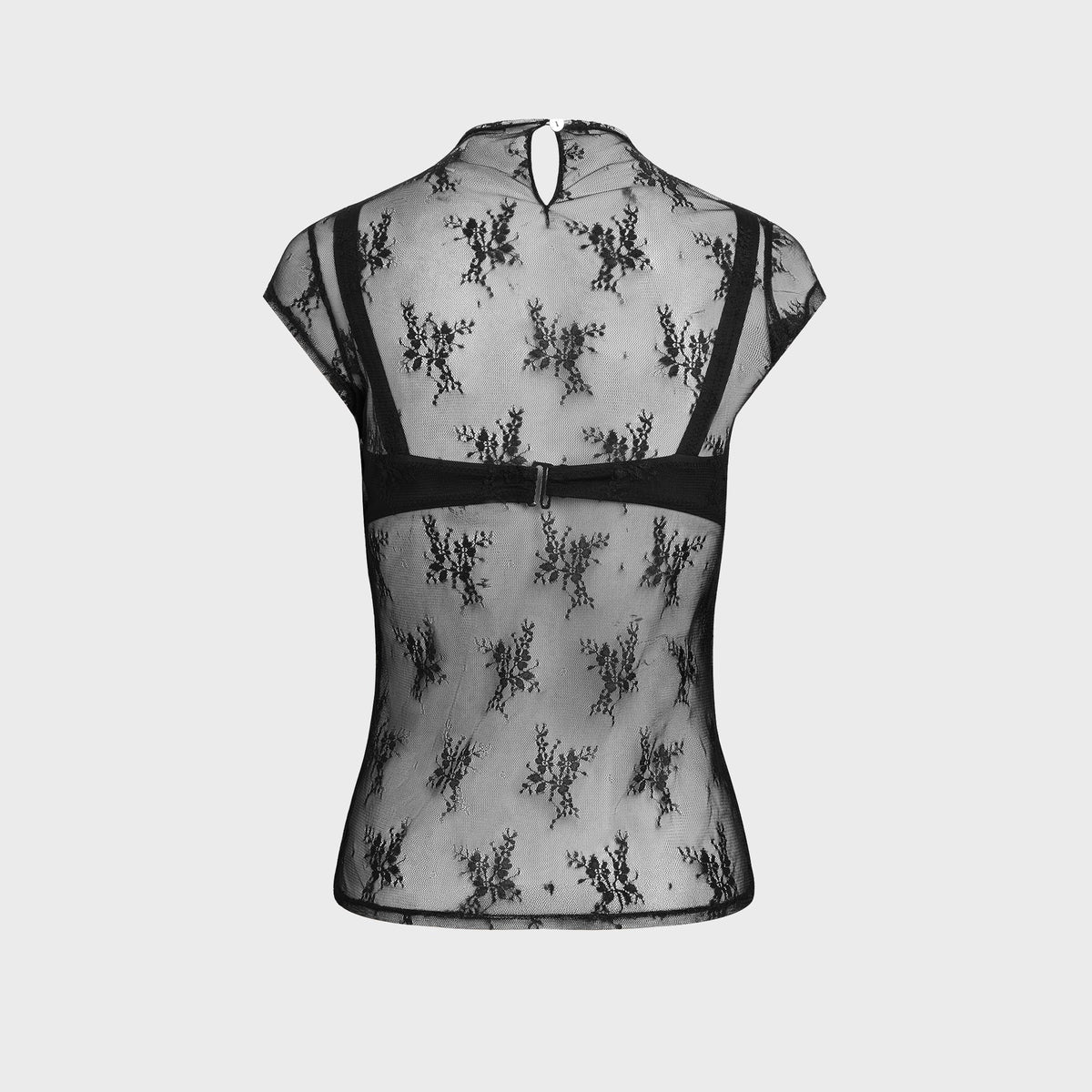 Buci Lace Ember Top - Black Floral