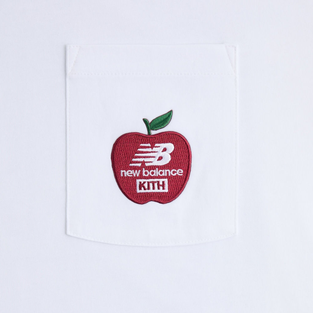 Kith & New Balance NY Woodblock Long Sleeve Pocket Tee - White