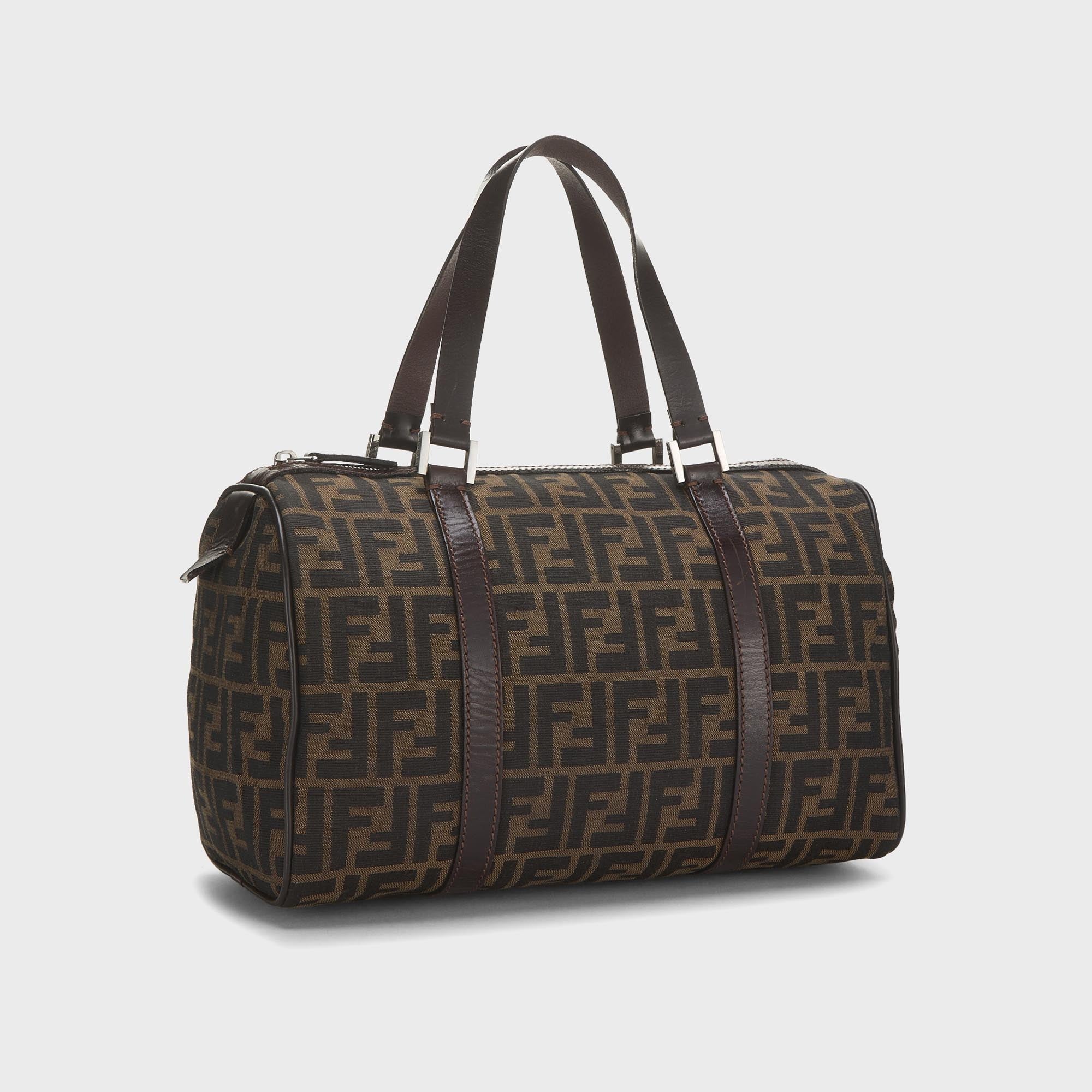 WGACA Fendi Tobacco Zucca Canvas Boston Bag - Brown