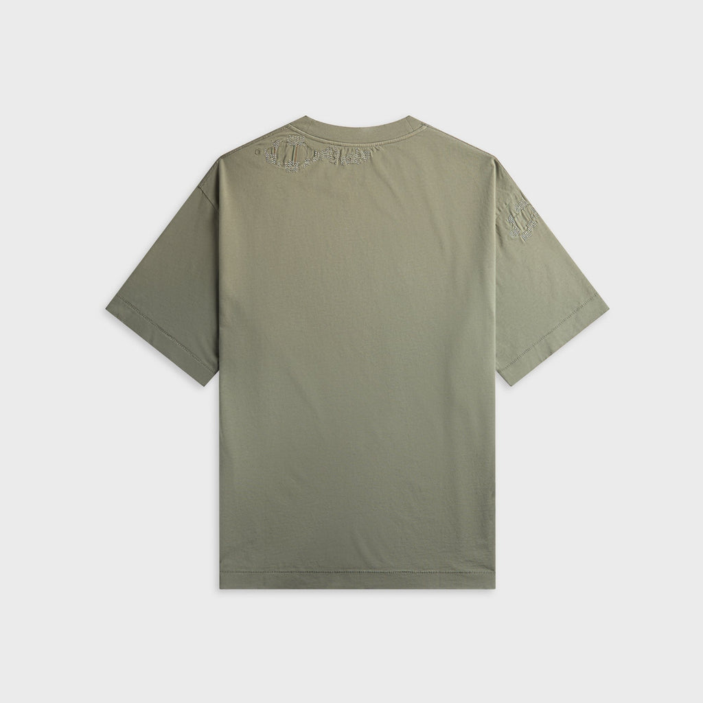 Acne Studios Mended Logo Tee - Slate Grey