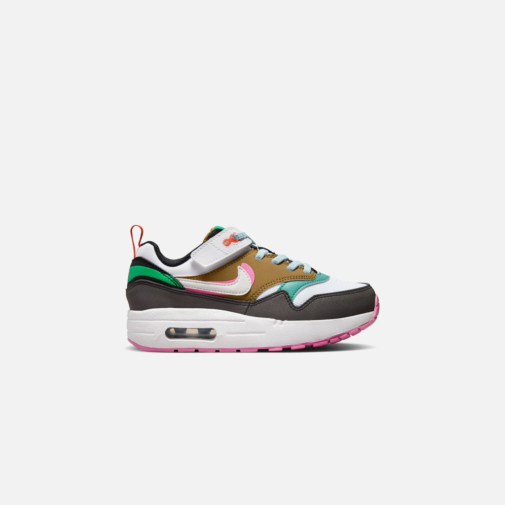 Nike Pre-School Air Max 1 SE Easy On - Black / Playful Pink / Stadium Green / White