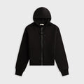 Entire Studios Lightweight Cropped Zip-Up Hoodie - Black