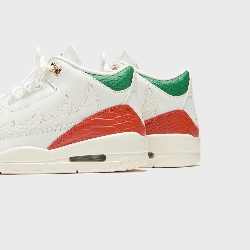 Nike Air Jordan 3 Retro - Summit White / Metallic Gold / Pine Green