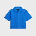 Kith Kids Textured Monogram Zip Front Camp Shirt - Greek