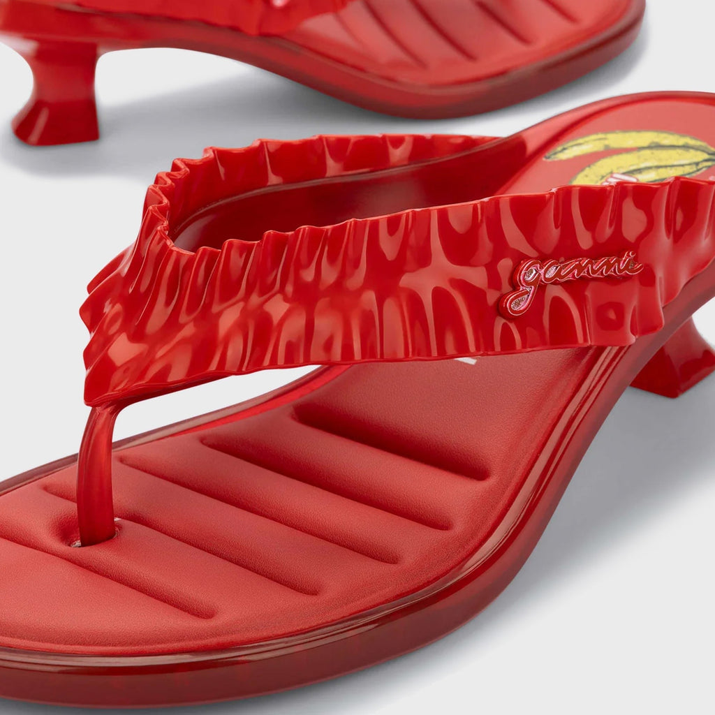 Melissa x Ganni Kitten Heel Thong - Red