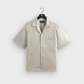 Kith Neon Slub Stripe Cropped Beckham Camp Collar Shirt - Sandrift