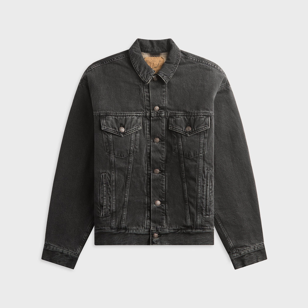 orSLOW Flannel Check Lining JK B.Denim Stone Shirt - Black / White