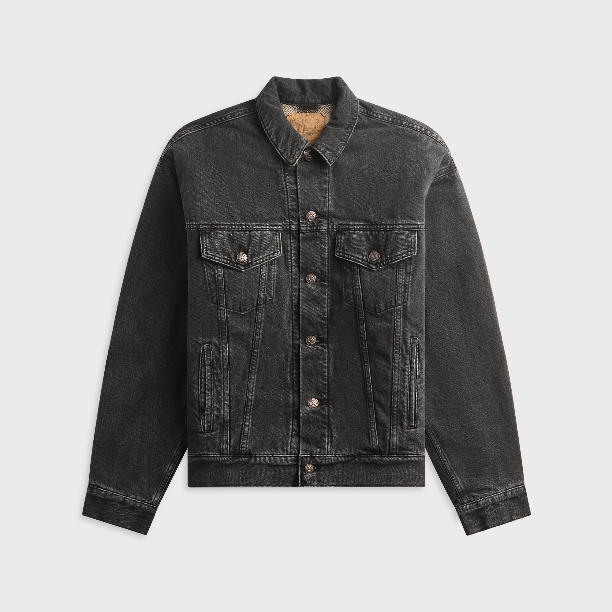 orSLOW Flannel Check Lining JK B.Denim Stone Shirt - Black / White
