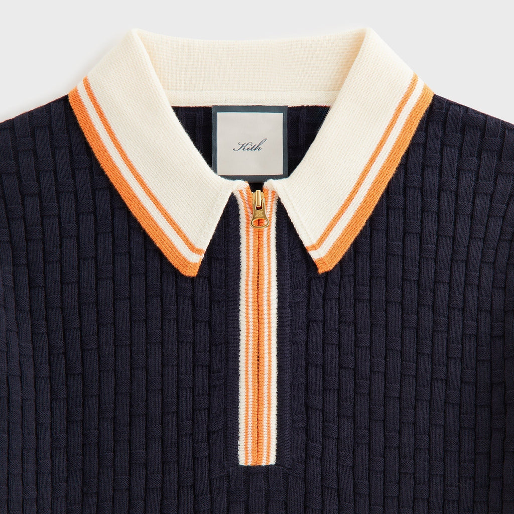 Kith Women Taylen Basketweave Sweater Polo - Ink