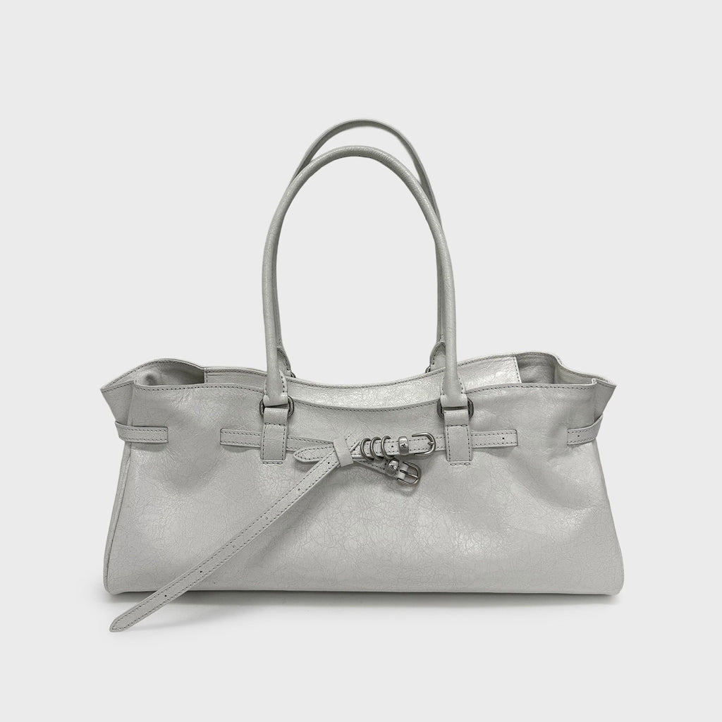 MARGESHERWOOD Grandma Used Shoulder Bag - Off White Cracked