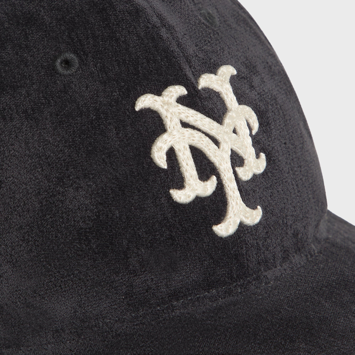 Kith & '47 for the New York Mets Lightweight Sueded Velour Long Bill Cap - Black