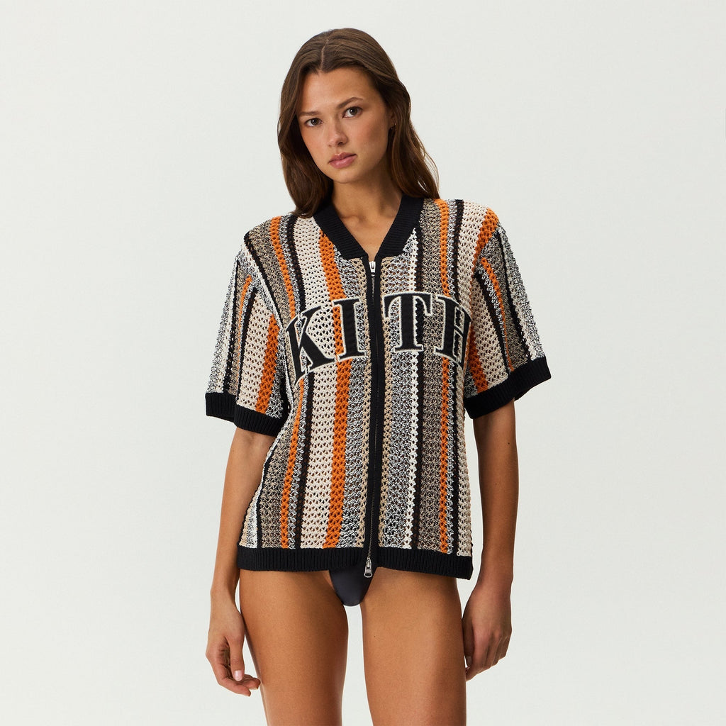 Kith Women Spencer III Crochet Zip Up Jersey - Ink
