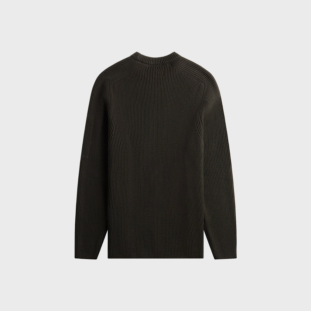 C.P. Company Full Rib Cotton Lens Crewneck Sweater - Raven