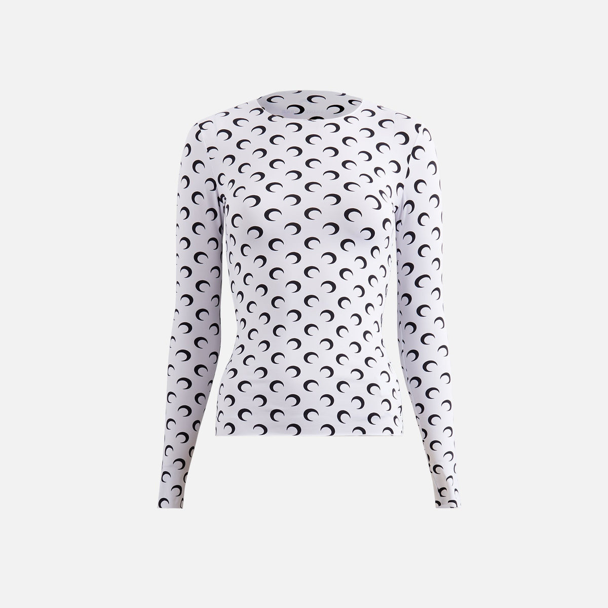 Marine Serre Moon Printed Jersey Second Skin Top - White