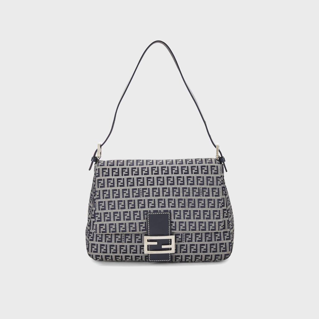 WGACA Fendi Zucchino Mamma Shoulder Bag - Navy