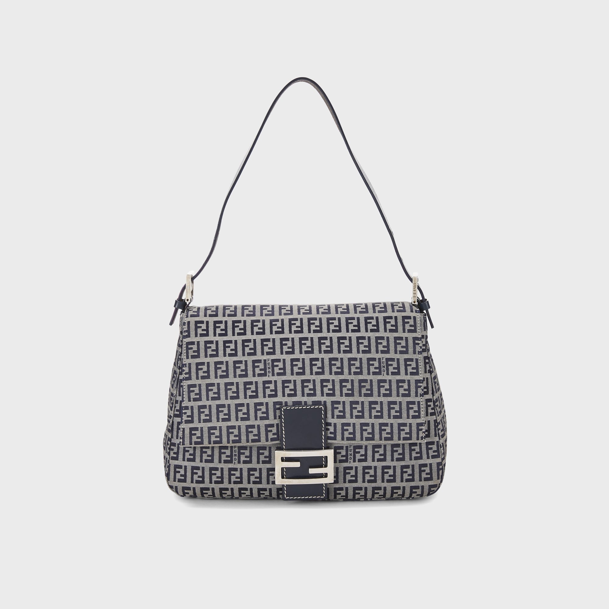 WGACA Fendi Zucchino Mamma Shoulder Bag - Navy