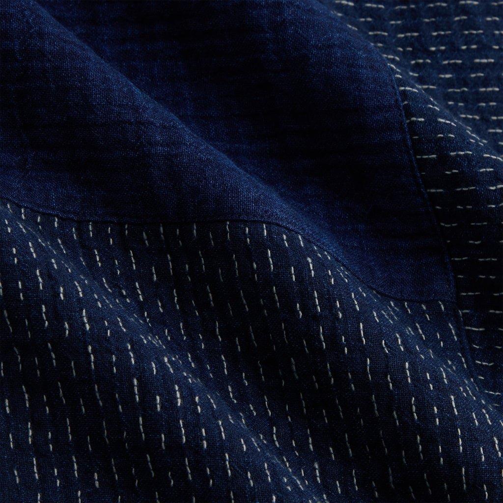 Kith Stitched Patchwork Boxy Collared Overshirt - Mid Indigo