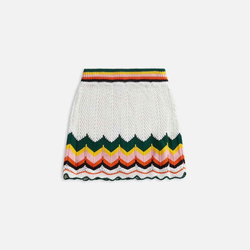 Casablanca Chevron Lace Skirt - White