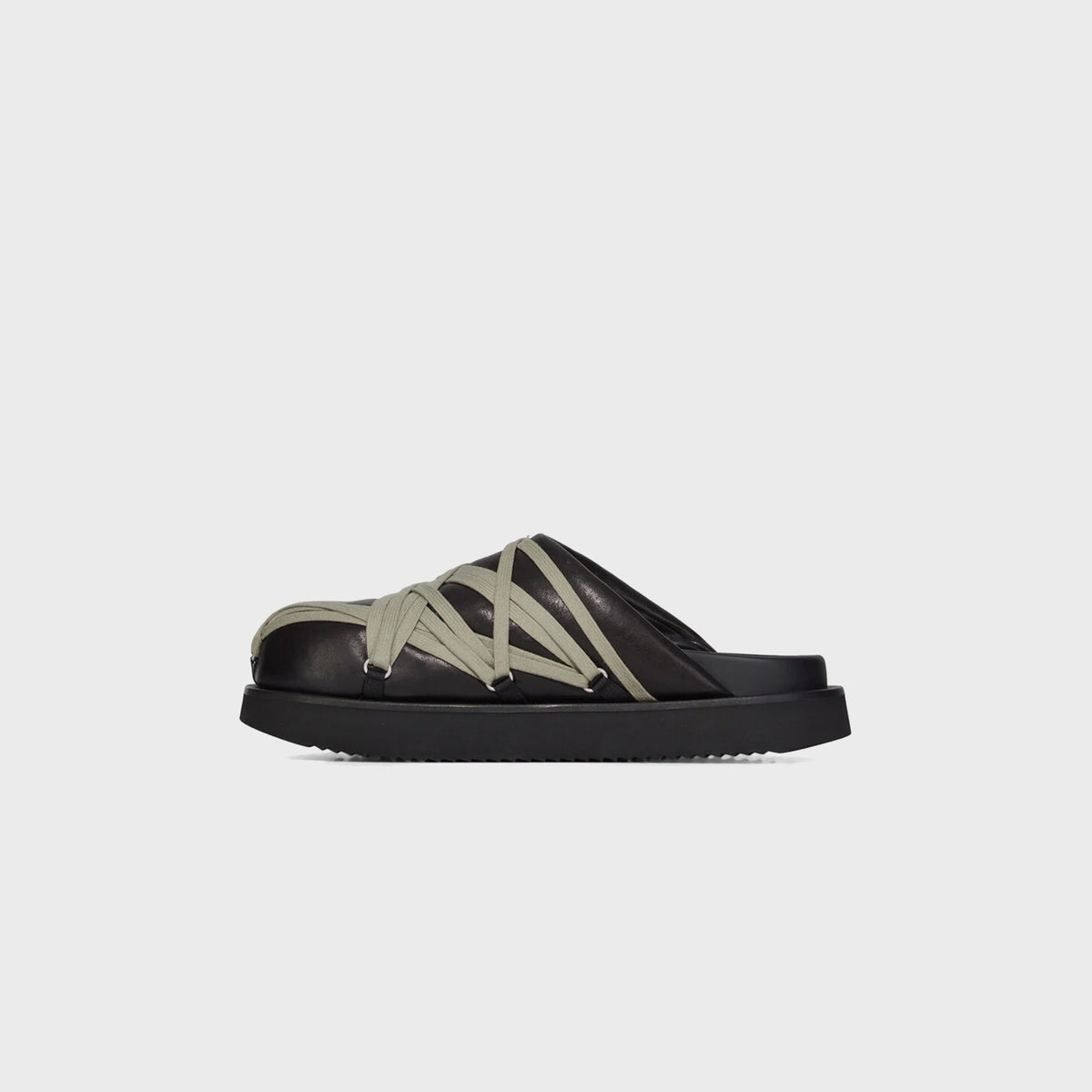 Rick Owens Temple Megalace Slides - Black / Pearl Grey