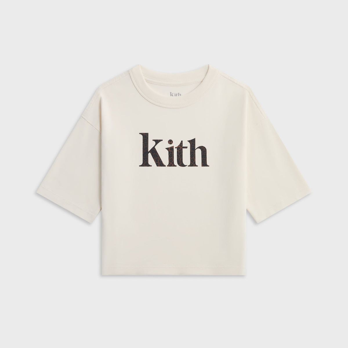 Kith Kids Leopard Serif Leonard Tee - Sandrift - PH