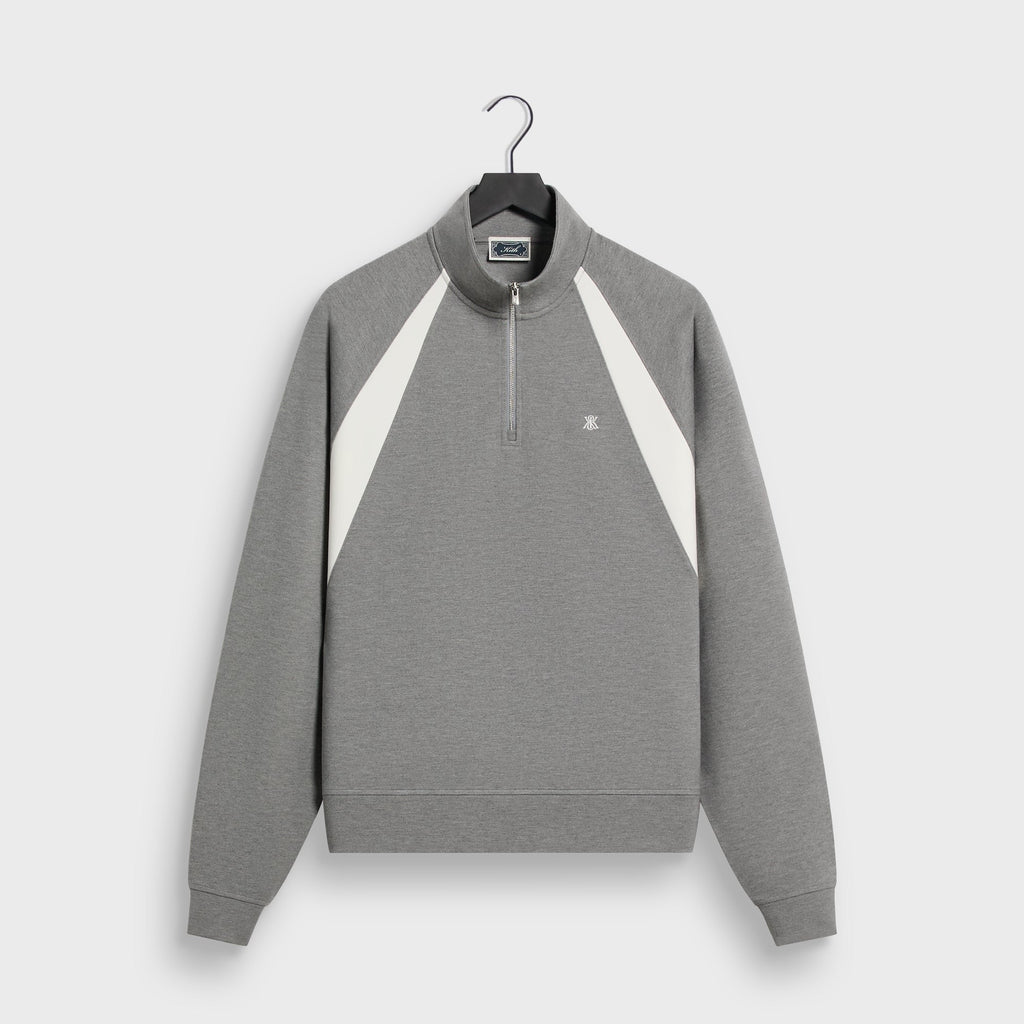 Kith Ponte Novak Quarter Zip - Medium Heather Grey