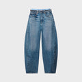 Alexander Wang Blowup Jean With Leather Belt And Boxer - Vintage Blue