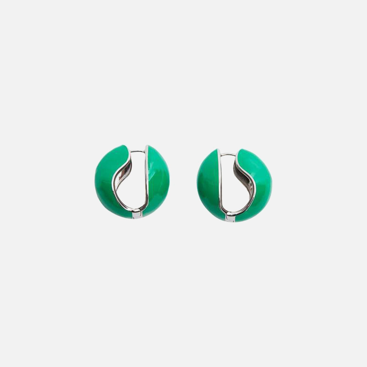 Coperni Lacquered Logo Earrings - Green