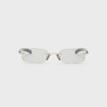 Flatlist Milo Sunglasses - Brushed Silver Crystal Blue Grey / Light Grey