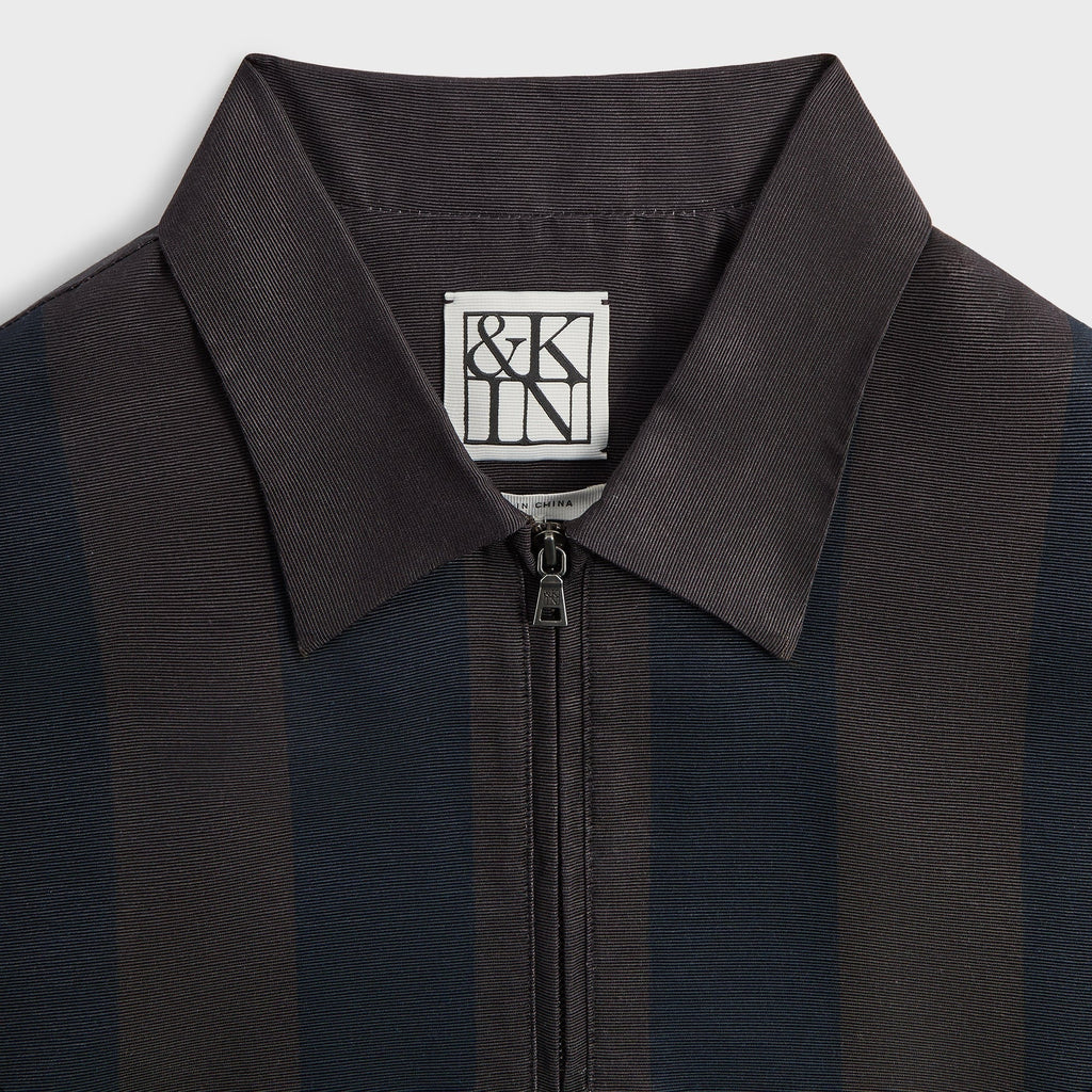 &Kin Montis Quarter Zip Faille Shirt - Cosmos