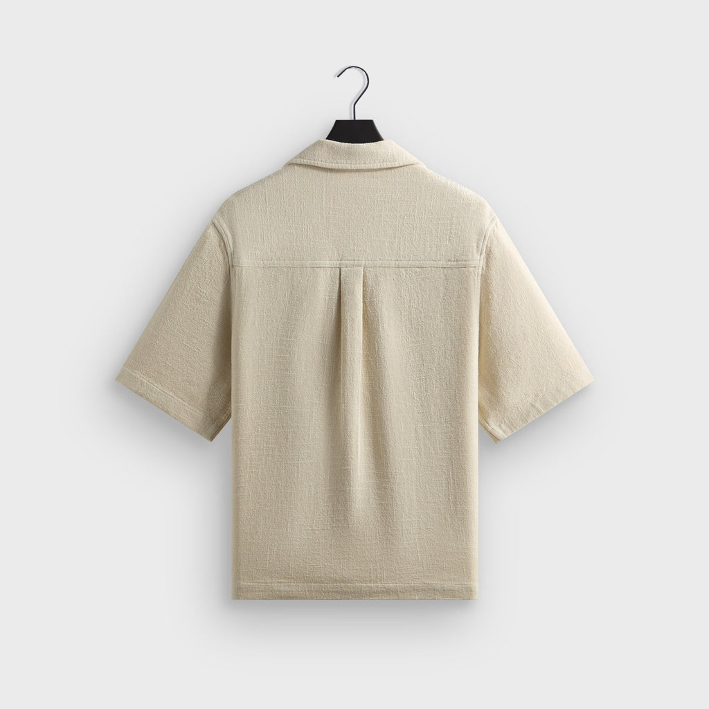 Kith Soft Woven Cropped Beckham Camp Collar Shirt - Waffle