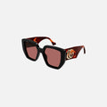 Gucci Acetate Oversized Frames - Orange Havana