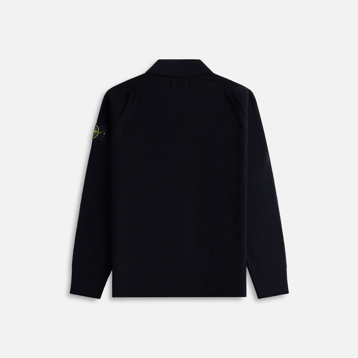 Stone Island LS Zip Polo - Black