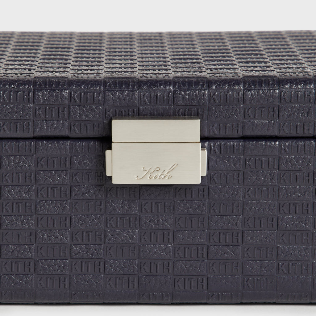 Kith Monogram Tumbled Saffiano Leather Watch Box - Ink