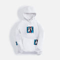by Parra Zebra Striped P Hooded Sweatshirt - Ash Grey