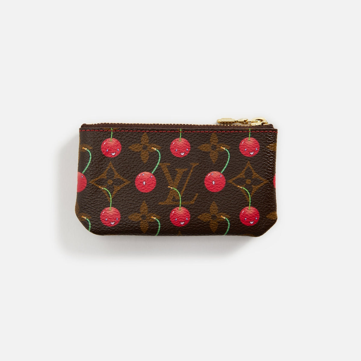 WGACA Louis Vuitton x Takashi Murakami Cherry Clef Pochette Coin Purse - Brown